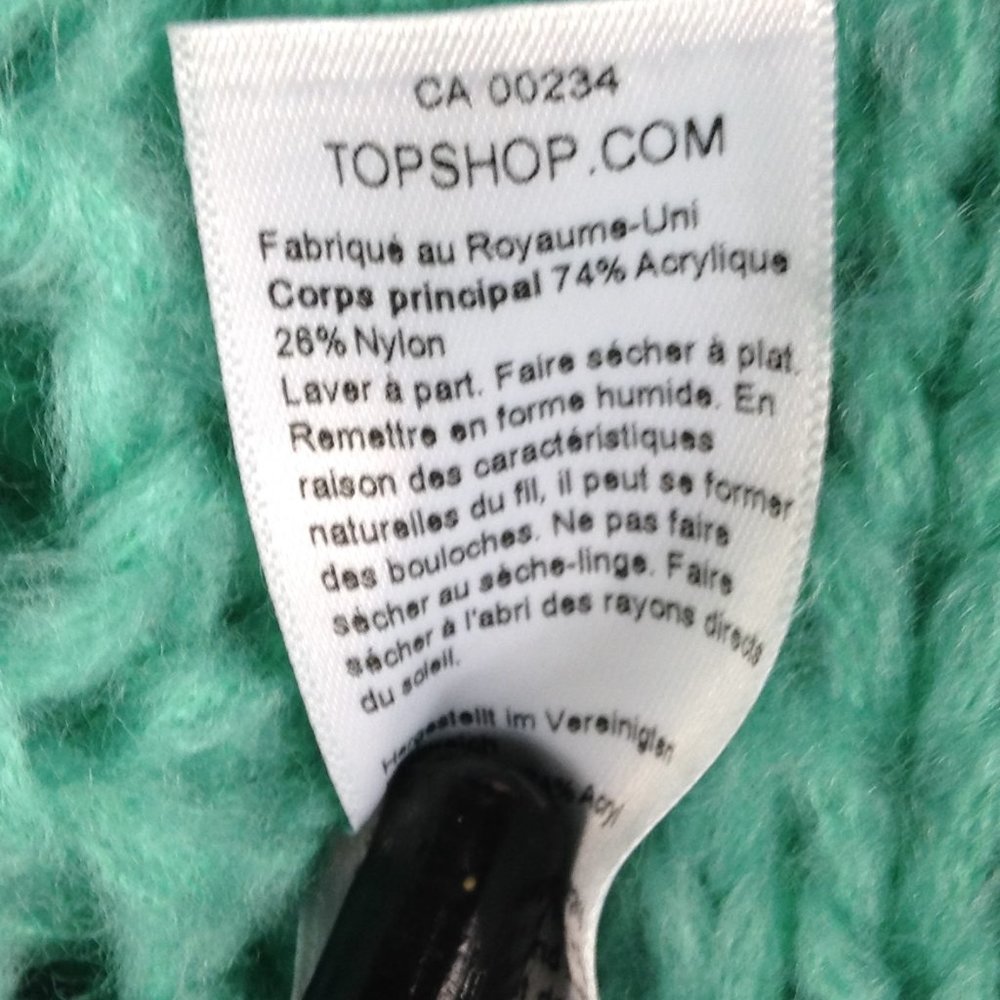 TOPSHOP Turquoise Shell Knit Crewneck Sweater - Picture 9 of 9
